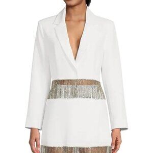 Gianni Bini Anya Rhinestone Fringe Point Collar Long Sleeve Coordinating Jacket